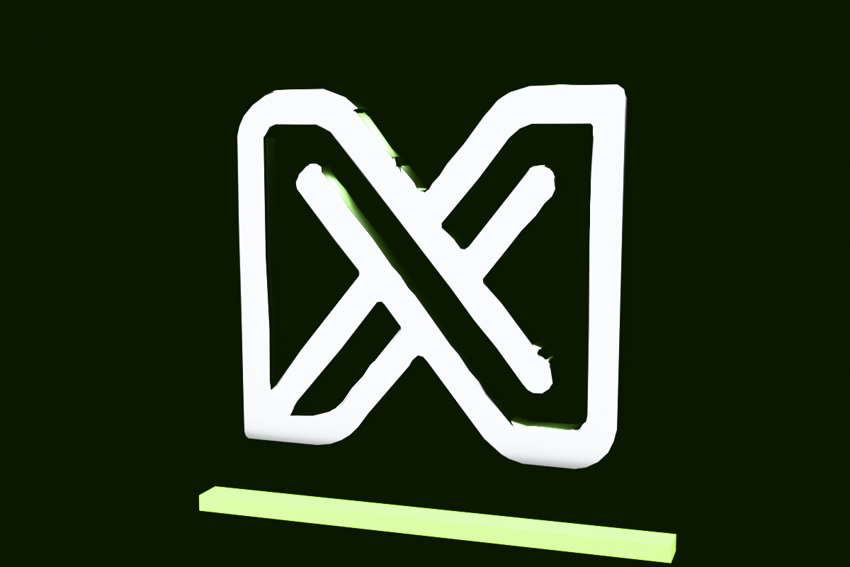The Nexis mark in 3D chrome
