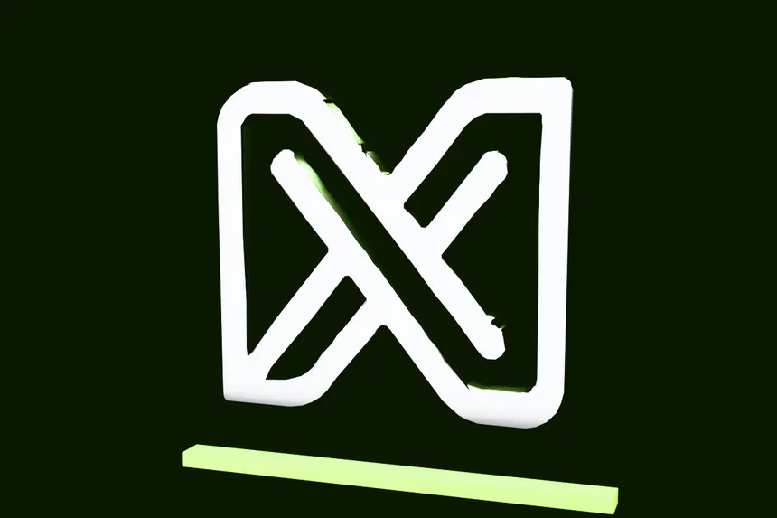 The Nexis mark rendered as a 3D chrome object